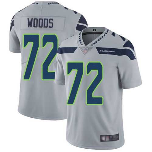 Seattle Seahawks Limited Grey Men Al Woods Alternate Jersey NFL Football 72 Vapor Untouchable